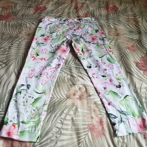 Brooks Brothers Natalie Fit Floral Green Pants 8 - Picture 6 of 15